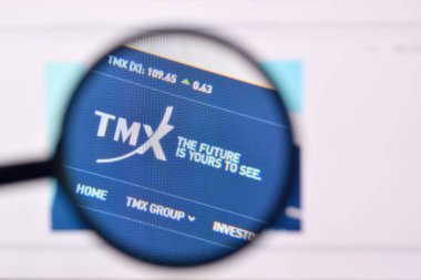 Ny, Usa - 29 Şubat 2020: Pc, url - tmx.com 'da Tmx web sitesinin ana sayfası.