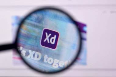 Ny, Usa - 29 Şubat 2020: PC 'nin resmi web sitesinde adobe xd çarpımının web sayfası