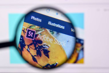 Ny, Usa - 29 Şubat 2020: Pc, url - stock.adobe.com 'da adobe hisse senedi web sitesinin ana sayfası.