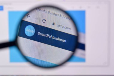 Ny, Usa - 29 Şubat 2020: Xero web sitesinin Pc, url - Xero.com sayfası.