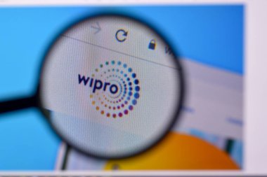 Ny, Usa - 29 Şubat 2020: Wipro web sitesinin Pc, url - wipro.com 'daki anasayfası.
