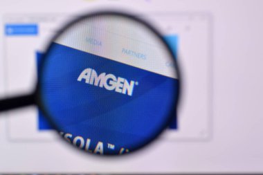 Ny, Usa - 29 Şubat 2020: Pc, url - amgen.com 'da amgen web sitesinin ana sayfası.