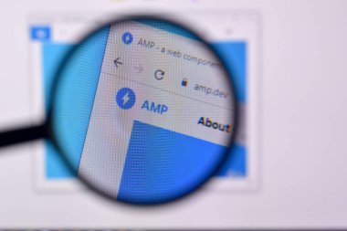 Ny, Usa - 29 Şubat 2020: Pc, url - amp.dev sitesinde amfi web sitesi.