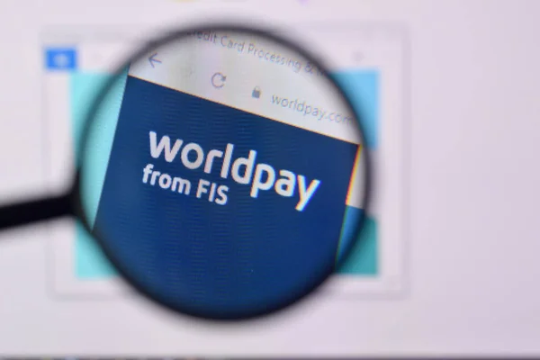 Usa Februari 2020 Homepage Van Worldpay Website Het Display Van — Stockfoto