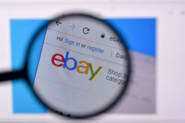 Нью Йорк Сша Февраля 2020 Года Homepage Ebay Website Display — стоковое фото