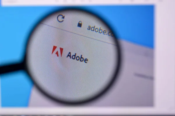 Usa Februar 2020 Homepage Der Adobe Website Auf Der Anzeige — Stockfoto