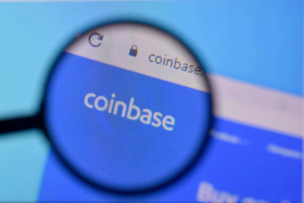 Usa Februar 2020 Homepage Der Coinbase Website Auf Der Anzeige — Stockfoto