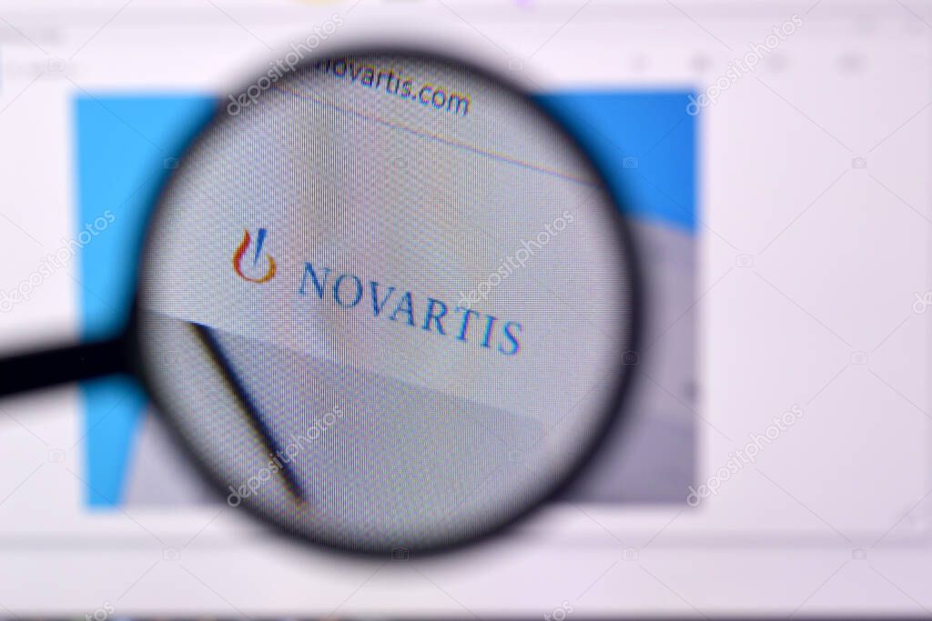 NY, USA - FEBRUARY 29, 2020: Homepage of novartis website on the display of PC, url - novartis.com.