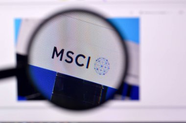 Ny, Usa - 29 Şubat 2020: Msci web sitesinin Pc, url - msci.com sayfası.
