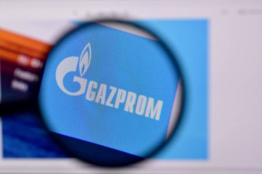 NY, USA - FEBRUARY 29, 2020: Homepage of gazprom website on the display of PC, url - gazprom.com. clipart