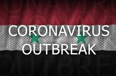 Suriye bayrağı ve Coronavirus salgını. Covid-19 veya 2019-ncov virüs kavramı
