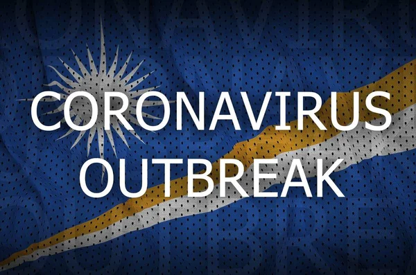 Drapeau Des Îles Marshall Inscription Éclosion Coronavirus Covid 2019 Ncov — Photo