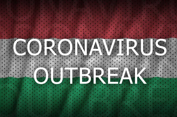 Bandiera Ungherese Iscrizione Sull Epidemia Coronavirus Concetto Virus Covid 2019 — Foto Stock