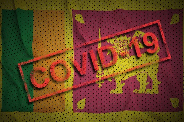 Bandeira Sri Lanka Carimbo Covid Vermelho Conceito Surto Coronavirus 2019 — Fotografia de Stock