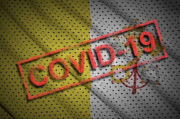 Vaticaanstad Vlag Rode Covid Stempel Coronavirus 2019 Ncov Uitbraak Concept — Stockfoto