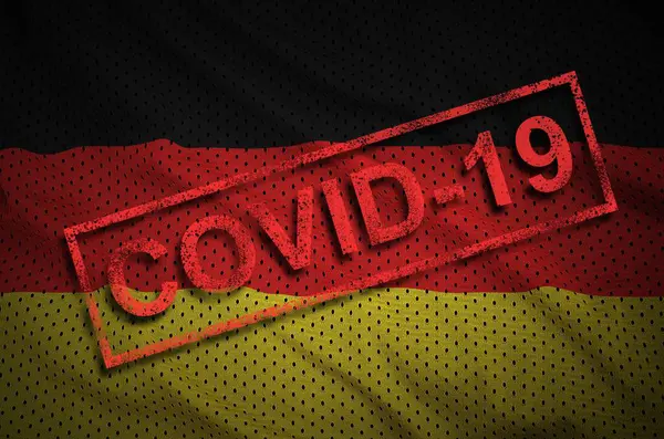 Bandera Alemania Sello Rojo Covid Concepto Brote Coronavirus 2019 Ncov —  Fotos de Stock