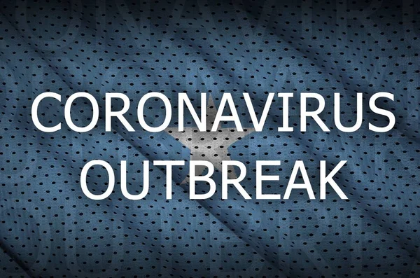 Bandiera Somala Iscrizione Sull Epidemia Coronavirus Concetto Virus Covid 2019 — Foto Stock