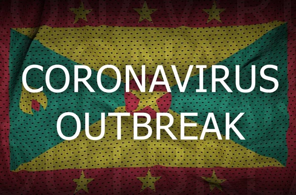 Bandiera Grenada Iscrizione Sull Epidemia Coronavirus Concetto Virus Covid 2019 — Foto Stock