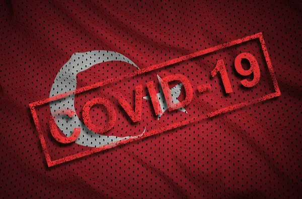 Bandiera Turchia Timbro Rosso Covid Concetto Focolaio Coronavirus 2019 Ncov — Foto Stock