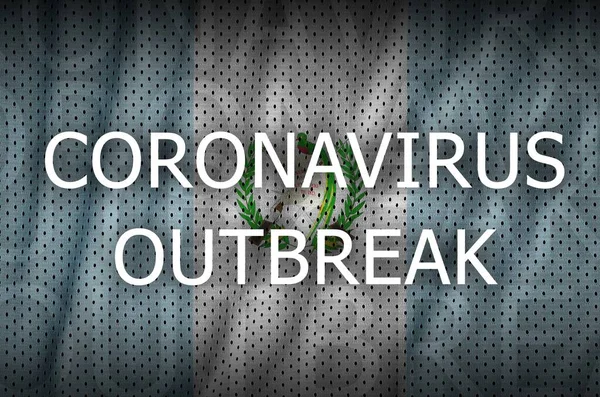 Bandiera Del Guatemala Iscrizione Sull Epidemia Coronavirus Concetto Virus Covid — Foto Stock