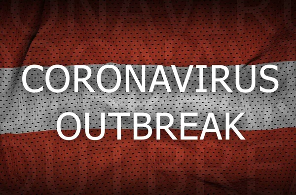 Drapeau Autriche Inscription Épidémie Coronavirus Covid 2019 Ncov Concept Virus — Photo