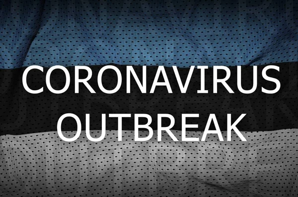 Bandera Estonia Inscripción Del Brote Coronavirus Concepto Virus Covid 2019 — Foto de Stock