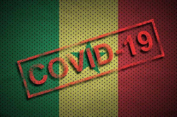 Senegal Flagga Och Röd Covid Stämpel Coronavirus 2019 Ncov Utbrott — Stockfoto