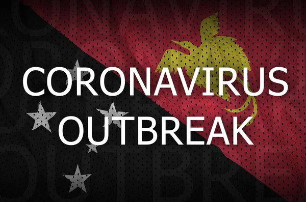 Bandiera Papua Nuova Guinea Iscrizione Dell Epidemia Coronavirus Concetto Virus — Foto Stock