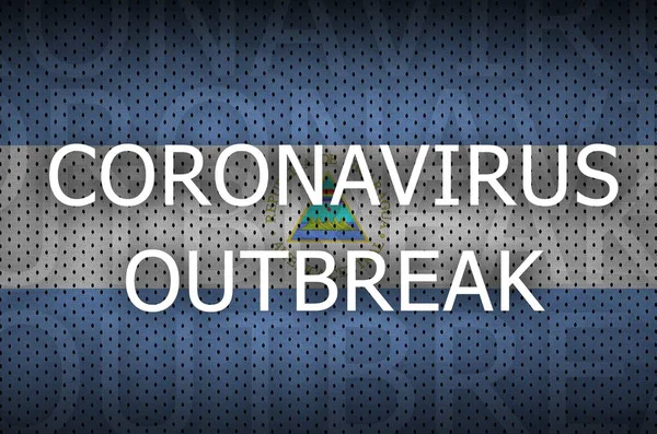 Bandiera Del Nicaragua Iscrizione Del Coronavirus Concetto Virus Covid 2019 — Foto Stock