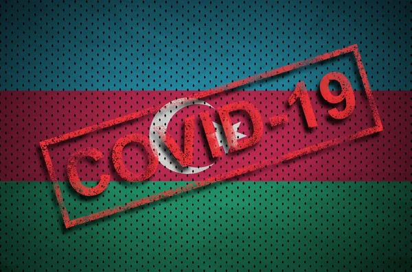 Azerbaijan Flag Red Covid Stamp Coronavirus 2019 Ncov Outbreak Concept — Stock Photo, Image