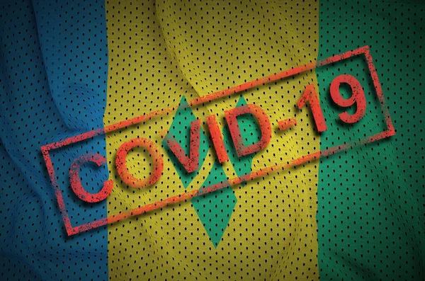 Saint Vincent Och Grenadinerna Flagga Och Röd Covid Stämpel Coronavirus — Stockfoto