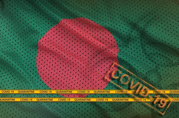 Bandera Bangladesh Sello Covid Naranja Con Cinta Adhesiva Concepto Coronavirus —  Fotos de Stock