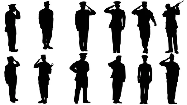 Ensemble Salut Militaire — Image vectorielle