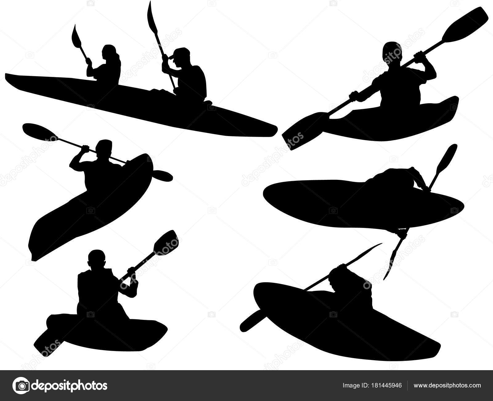 Download Set Kayak Silhouette — Stock Vector © miloskontra #181445946
