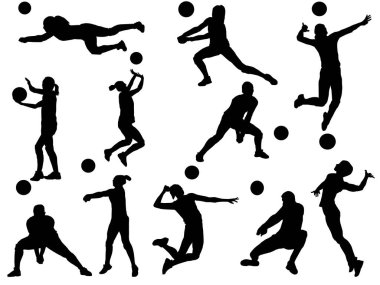 Voleybol siluet kümesi 