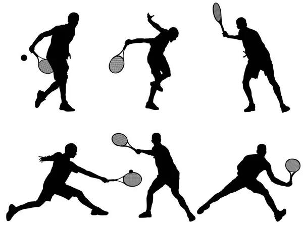 tenis oyuncusu siluet kümesi