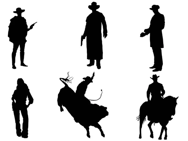 Set West Silhouette Vector Graphics