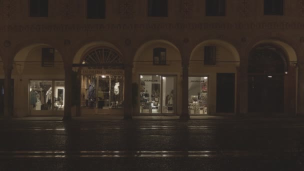 Ohromující Piazza Ducale Vigevanu Noci Zimě — Stock video