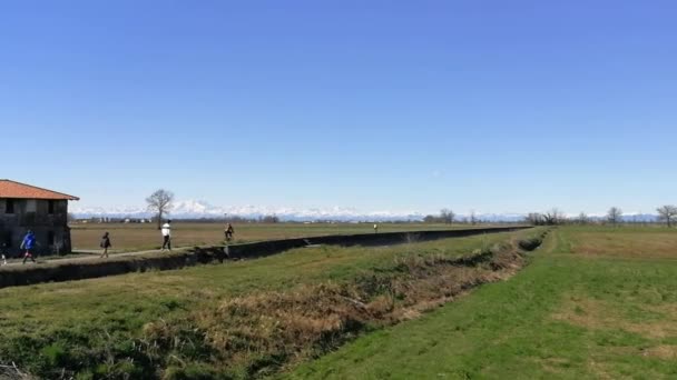 Milano Nun Güneyinde Lombardiya Kırsalında — Stok video