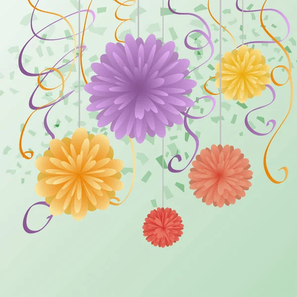 Una tarjeta de felicitación con flores para felicitaciones y un lugar para el texto. Vector — Vector de stock