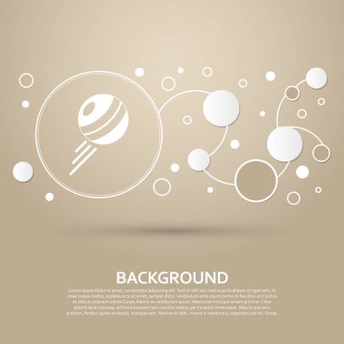 zarif stil ve modern tasarım Infographic kahverengi bir arka plan pokeball simgesi. Vektör