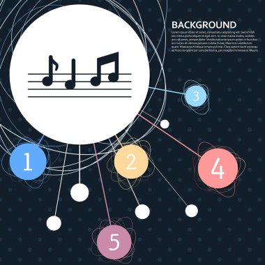 müzik notlar simgesini Infographic tarzı ile nokta için arka plan ile. Vektör