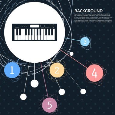 synthesizer simgesi Infographic tarzı ile nokta için arka plan ile. Vektör