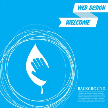 mavi bir arka plan etrafında soyut daireler ve metin için yer ile çevre koruma simgesi. Vektör