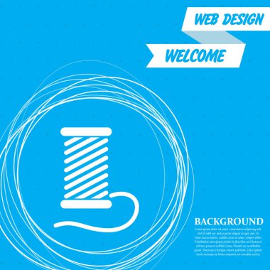 Simge etrafında soyut daireler ile mavi bir arka plan iş parçacığı ve metninizi için yerleştirin. Vektör