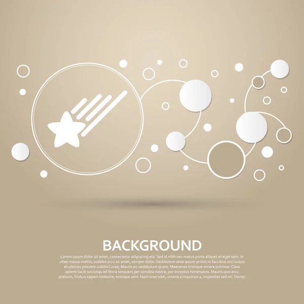Star-Ikone auf braunem Hintergrund mit elegantem Stil und moderner Design-Infografik. Vektor — Stockvektor