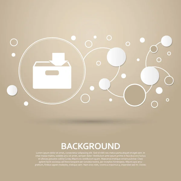 Download to hdd icon on a brown background with elegant style and modern design infographic. Vector — Stock Vector