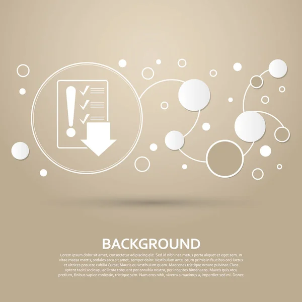 Piktogramm des Checklisten-Symbols auf braunem Hintergrund mit elegantem Stil und moderner Design-Infografik. Vektor — Stockvektor
