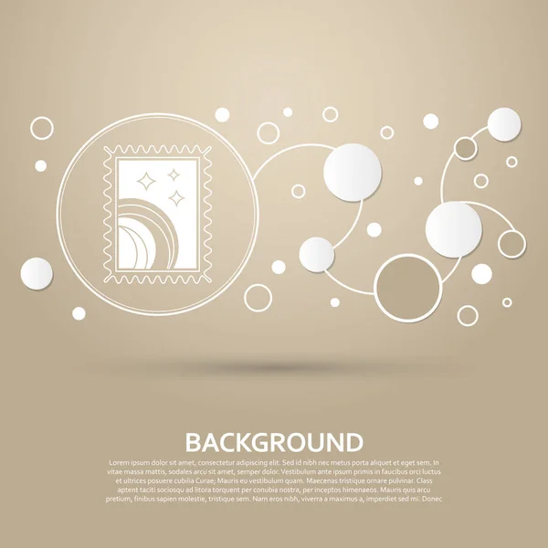 Briefmarkensymbol auf braunem Hintergrund mit elegantem Stil und modernem Design-Infografik. Vektor — Stockvektor