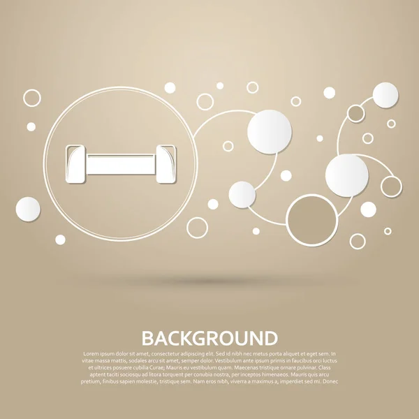 Dumbbell icon on a brown background with elegant style and modern design infographic. Vector — Stock Vector